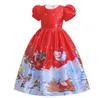 Grands enfants robe longue Maxi robe de princesse fête FancGirls robes robe de noël robes fantaisie rétro mince dessin animé impression robe Costume BYP6400