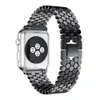 Tiras de banda de vigil￢ncia de luxo para iwatch Ultra 49mm Bands Series 8 7 6 SE 5 4 3 2 1 pulseira de a￧o inoxid￡vel FIT APLATE APLAￇￃO 41mm 45mm 44mm 42mm 40mm 38mm Bandas de rel￳gio de metal de metal