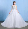 Luxury Plus Size Wedding Dress Elegant Lace Appliques V-neck Beading Gowns Crystal Lace Up White Vestido De Noiva