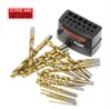 Hot Wholesales!!! Tool Box 2022 21 pcs HSS Titanize Drill Bit Set Hexagon Shank for Wood Plastic Steel