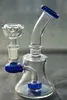 Perle bleue Bong Bent Neck Bongs d'eau en verre Dab Rig Mobius Stereo Matrix Perc Recycler 14mm Joint Oil Rigs Bong en verre
