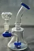 Bonso azul Bong Bent Bent Glost Glass Water Bongs Dab Rig Mobius Matrix Matrix Percycler Recycler 14mm Joint Glass Glass Bong