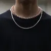 Hip Hop för män Iced Out 9MM Tennis Kedja Halsband Lyx Silver Guld Färg Män Kubanska kedja Smycken 2020