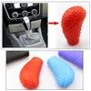 Para carro macio silicone botão shifter capa apertos de freio de mão coleiras de mudança de engrenagem anti-deslizamento universal colorido engrenagem cabeça capa