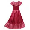 Girl Dress Per Elena Principessa Elena Guerra Cosplay Imposta bambini Sleeveless delle increspature Red Maxi Frocks operato dal partito Abbigliamento 3-12T Y200317