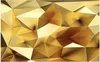 リビングルームの壁紙ゴールデン壁紙幾何学的な3 dステレオヨーロッパのテレビの背景の壁