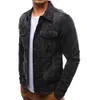 Vestes masculines automne solide décontracté mince mille veste denim veste bombardier à manches longues cowboy jean