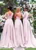 Mieszane Style Długa Syrenka Druhna Dresses V Neck Sweetheart Overtkirts Aplikacja Zroszona Zachodnia Niestandardowa Guest Wedding Guest Maid of Honor Suknie