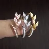 Bladvorm Kubieke Zirkoon Ringen Hoge Kwaliteit Band Vinger Ring Trouwringen Voor Vrouwen Mode-sieraden Party Geschenken Groothandel