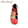 Meotina Spring 2020 Shoes Women Mary Jane Thick High Heels Buckle Pumps Party Shoes Round Toe Ladies Black Red Size 34-39