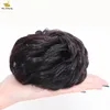 100% Real Humanhair Scrunchie Elastic Band Updo Extensions Hair Bun Topknot Black Brown Curly Chignons