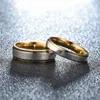 Gold contrast color rings Stainless steel ring women mens ring Love rings band fashion jewelry will and sandy gift