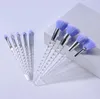 Populär Unicorn Makeup Brush 10st Genomskinlig Spiral Handtag Vacker Makeup Tools DHL Gratis Ship