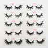 Mink Lashes 3D Mink cílios 100% livre de crueldade Lashes Handmade reutilizáveis ​​cílios naturais Wispies cílios falsos Maquiagem E21