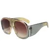 Luxary – Sonnenbrille mit übergroßem Rahmen, Schild-Sonnenbrille, Brille, übergroße runde Sonnenbrille, Kontrastfarbe, Party-Brille, 6 Farben, OOA4674