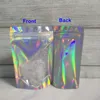 Nouvelle Arrivée 8.5x 13cm Sacs PET Accessoires Holographiques Stockage Couleur Plat Zip Lock Sacs Laser Mylar Pouch Réutilisable Aluminium Foil Food Safe