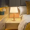 Nordic minimalist modern bedroom bedside lamp fabric study solid wood creative lighting led decorative fashion table lamp