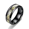 6 kleuren rvs zilver goud draak ring draak patroon ring bruiloft band ringen voor vrouwen mannen liefhebbers trouwring drop shipping
