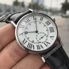 Ny W6801001 Stålväska Svart Textur Ring Stor Vit Rom Mark Automatisk Mens Klocka 40mm Svart Läder Klockor Billiga TimeZoneWatch E37A1