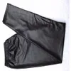 Sexy schwarze Kunstleder-Leggings für Damen, glänzende Hose0128400953