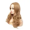 26 pouces Blonde Haute Densité Température Synthétique Perruques Pour Noir/Blanc Femmes Sans Colle Ondulés Cosplay Perruque De Cheveux