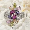 Shunxunze Sumptuous Wedding Jewelry Conjuntos Flor (Ring / Brinco / Pingente) Rosa Roxo Morganite Peridot Cubic Zirconia Ródio Banhado R504Set