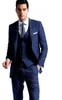 Marineblauw Bruidegom Tuxedos Piek Revers Groomsmen Mens Trouwjurk Uitstekende Man Jas Blazer 3 Stuk Suit (Jas + Broek + Vest + Tie) 1671
