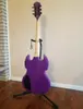 ¡Promoción! Personalizado Zakk Wylde Audio Purple Barbarian Black Bullseye SG Guitarra eléctrica Bloque grande Inlay, Hardware negro, China Emg Pickups