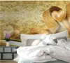 Обои для стен 3 D для гостиной Современная теплая романтическая любовь Золотые обои 3D ТВ фон стены