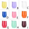 Colorful 12oz Wine Tumbler with Lid 304 Stainless Steel Flute Tumblers Double Wall Wine Glass multicolour Z11