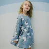 Baby Girl Designer Одежда для девочек Платье 2020 Новая Осень Повседневная ruffles A-Line Striped Полный Рукав Детское Платье для 3T-7T