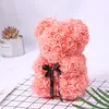 Ingen låda 25cm tvålskumbjörn av rosor Teddi Bear Rose Flower Konstgjorda Nyår Gåvor för Kvinnor Alla hjärtans present jul 9 färger