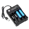 18650 Batteriladdare 2 3 4 Slits AC 110V 220V USB Laddning för 3,7V 4,2V 10440 18650 26650 Uppladdningsbart litiumbatteri