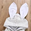 Boutique Enfants Vêtements 2019 Printemps Automne Toddler Bébé Garçons Filles Lapin Oreille Rayé À Capuche À Manches Longues Poche Tops Pantalon À Rayures Enfants Ensembles