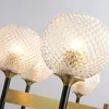 Стеклянные светодиодные люстры Nordic Гостиная Gold Luxury подвеска лампа Ананас шаблон абажур Droplight светильник 90-260V