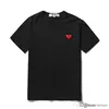 2018 COM En Kaliteli Erkek Kadın Gri siyah kalp Yeni oyun 1 CDG Işlemeli Tek Kalp kısa Kollu T-Shirt Nakış Kalp Tee