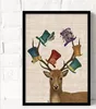 Pépinière sans cadre salle de pépinière décor différente style animal animal deer toile art imprimante affiche nordique murale image