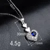 Helt ny högkvalitativ 925 Sterling Silver Zircon Heart Set - Blå Smycken Satser DFMSS772 Fabriks direktförsäljning Gratis Fraktbröllop