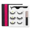 Manyetik Sıvı Eyeliner Kirpikler Set Cımbız 5 Mıknatıs Göz Lashes Liner Doğal Uzun Ömürlü Makyaj Kirpik Uzantıları