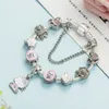 Gros-r perles de bande dessinée créative bracelet de charme européen adapté au style femme / enfant pendentif chaton rose bracelet bricolage1623993