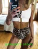 Shop Online Women's Split Badkläder Sexig Hot Gold Belt Bikini Set Hög Midja Leopard Tryck Panel Flash Fabric Ladies Yakuda Flexibel stil