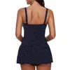 Muolux 2019 Tankini Swimsuit Skirt Vintage Swimwear Women Polka Dots Bathing Suit Dress Tummy Control Beachwear Plus Size Female Y19062801