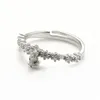 Cuelga el anillo de la perla de montaje para joyas en blanco plata de ley 925 de circón para la toma de bricolaje 5 Piezas