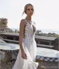 Limor Rosen 2019 Abito da sposa Spiaggia A Line Applique in pizzo Abiti da sposa Cinghia con scollo a V Backless Vestidos De Novia