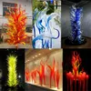 100% Mouth Blown Pendant Lamps CE UL Certification Borosilicate Murano Style Glass Dale Chihuly Art Bright Green Glass Chandelier Flowers Luxury Fixture