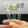 Färgad Wire Bubble Glass Direkt Burning Pott Partihandel Bongs Oljebrännare Rör Vattenrör Riggar Rökning