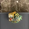 NewTiger Kopf Brosche mit Stempel Bling Bling Rhinestone-Tiertiger Brosche Anzug Revers Pin Art und Weise Schmucksache-Geschenk