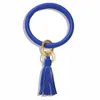 Wholesale- fashion ins designer cute lovely simple leather tassel key ring charm bangle bracelet for woman