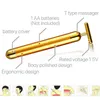 Face Massager 24K Gold Energy Beauty Bar Pulse Firming Skin Care Wrinkle Vibration Slimming Facial Roller with Box2486558