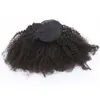 Curly Hair Ponytail African American Short Afro Kinky Curly Wrap Human Hair Drawstring Puff Ponytail Hair Extensions med Clips 120g Fashion